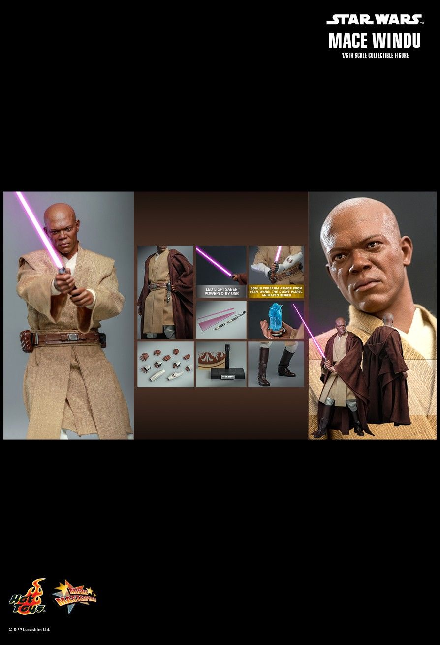 Hot Toys MMS681 - Star Wars II : Attack Of The Clones - Mace Windu