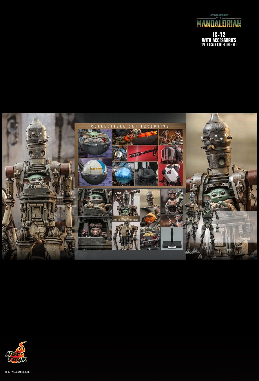 Hot Toys TMS105 - Star Wars : The Mandalorian - IG-12 & Accessories