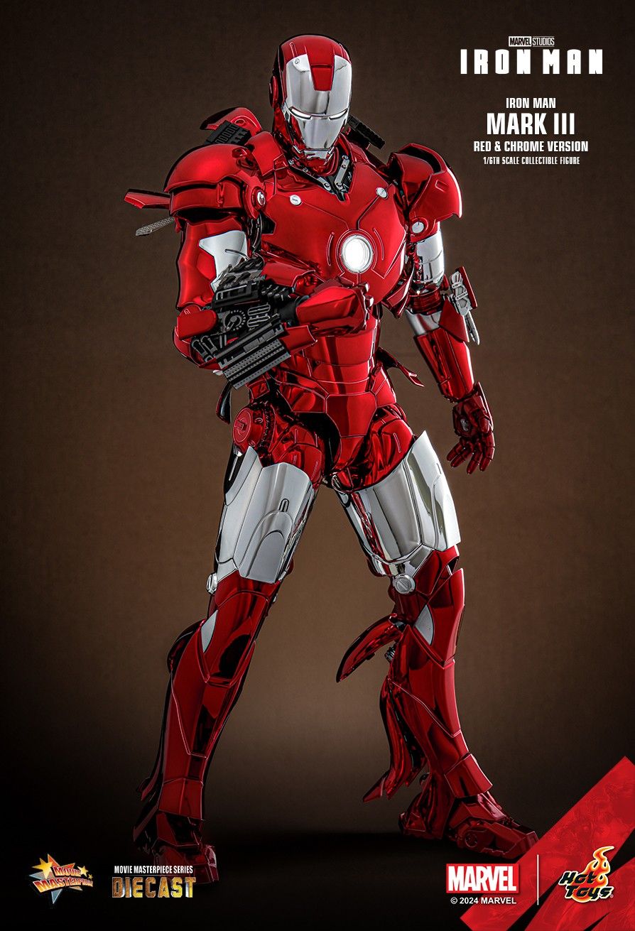 Hot Toys MMS744D64 - Marvel Comics - Iron Man - Iron Man Mark III Red & Chrome Version