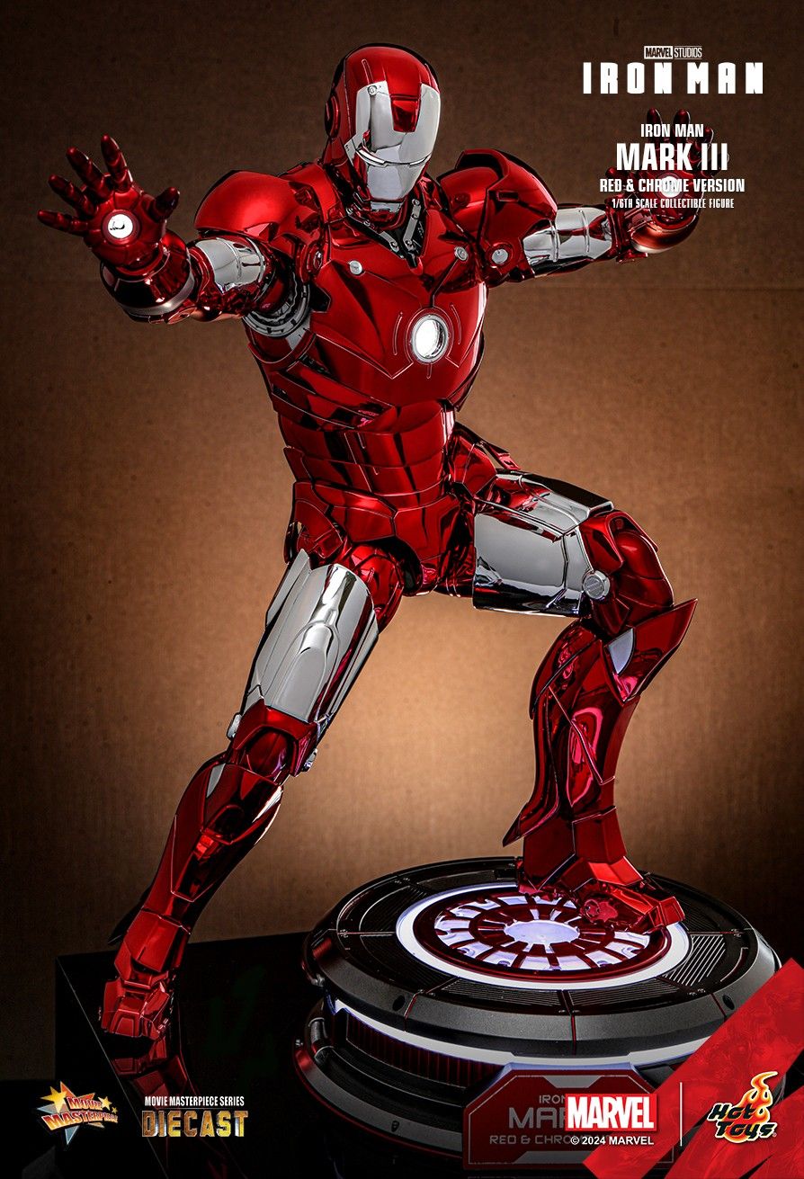 Hot Toys MMS744D64 - Marvel Comics - Iron Man - Iron Man Mark III Red & Chrome Version