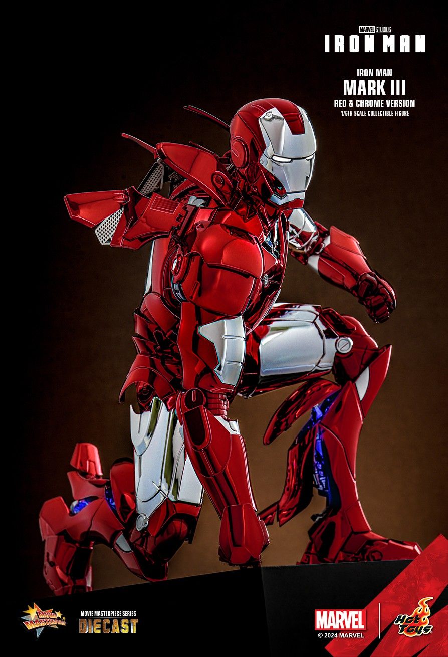 Hot Toys MMS744D64 - Marvel Comics - Iron Man - Iron Man Mark III Red & Chrome Version