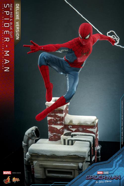 Hot Toys MMS680 - Marvel Comics - Spider Man : No Way Home - Spider Man New Red And Blue Suit Deluxe Version