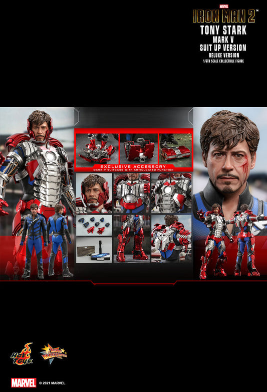 Hot Toys MMS600 - Marvel Comics - Iron Man 2 - Tony Stark Mark 5 Suit Up Deluxe Version